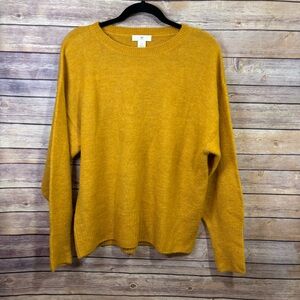 H&M mustard yellow crewneck long sleeve wool blend sweater Medium NWT